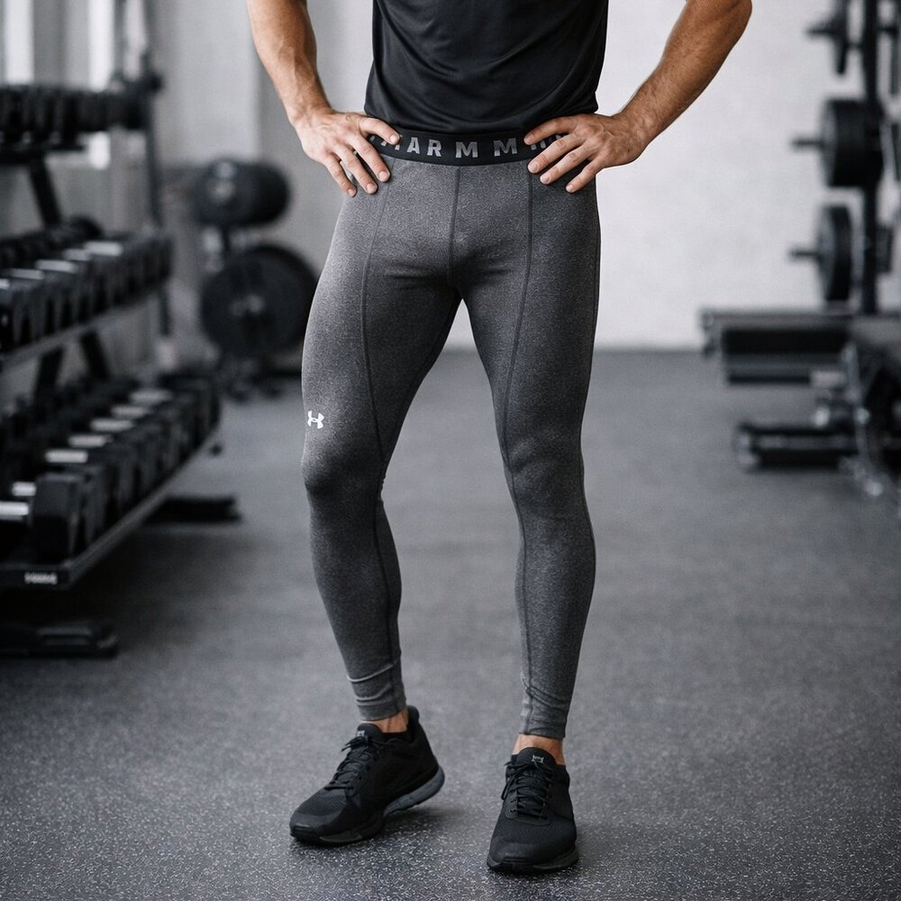 Under Armour Men’s HeatGear Compression Leggings Gray Size M